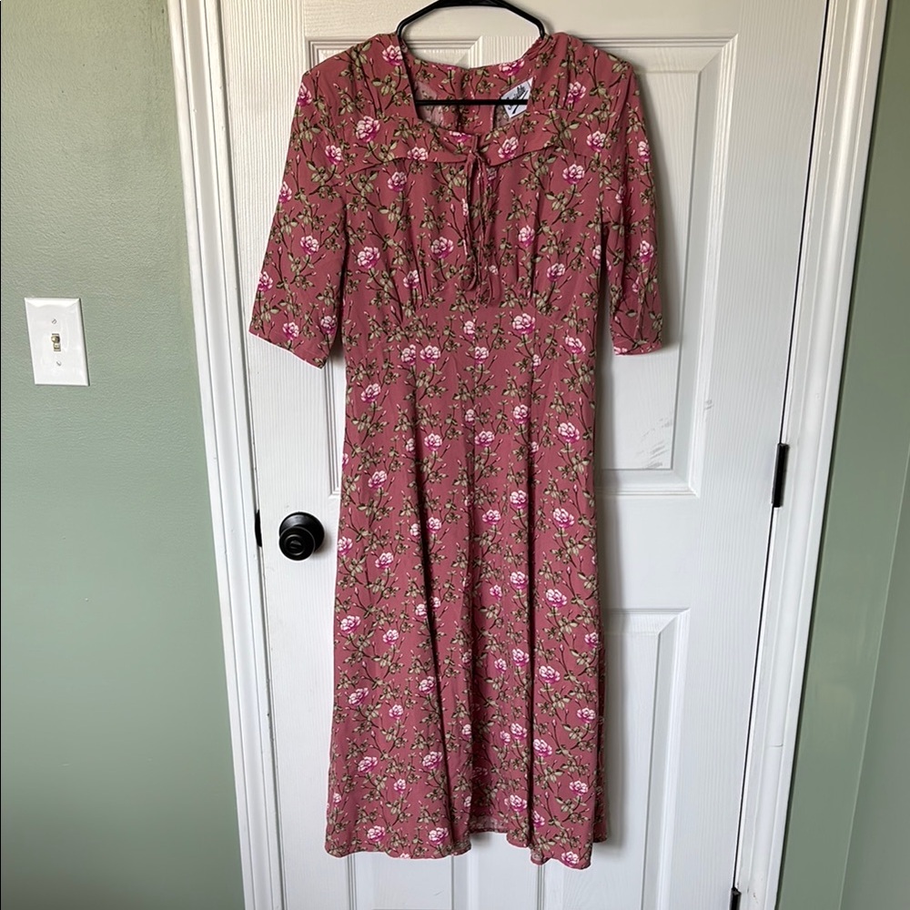 Floral Pink Midi Dress